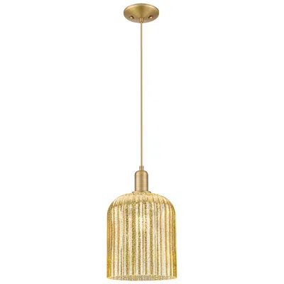 Innovations Lighting Downtown Bridal Veil 8"w Cord Brass Pendant W/ Mercury Swirl Shade