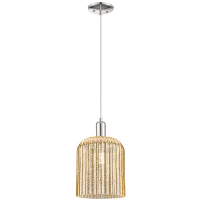 Innovations Lighting Downtown Bridal Veil 8"w Cord Nickel Pendant W/ Mercury Swirl Shade