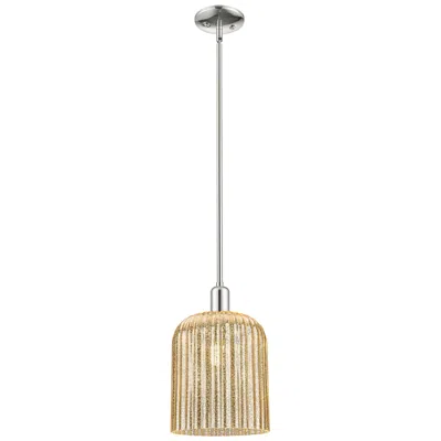 Innovations Lighting Downtown Bridal Veil 8"w Nickel Mini Pendant W/ Mercury Swirl Shade