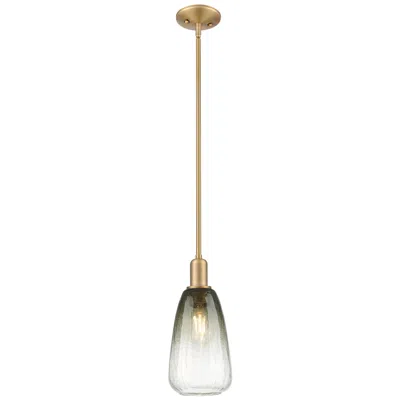 Innovations Lighting Downtown Brookhaven Almond 6"w Brass Mini Pendant W/ Slate Shade In Gold