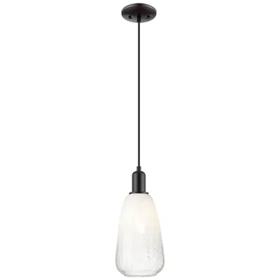Innovations Lighting Downtown Brookhaven Almond 6"w Cord Black Mini Pendant W/ Opal Shade