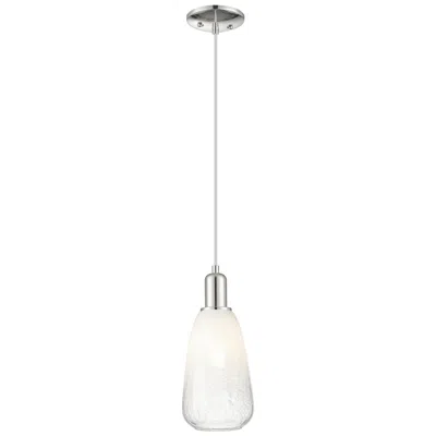 Innovations Lighting Downtown Brookhaven Almond 6"w Cord Nickel Mini Pendant W/ Opal Shade