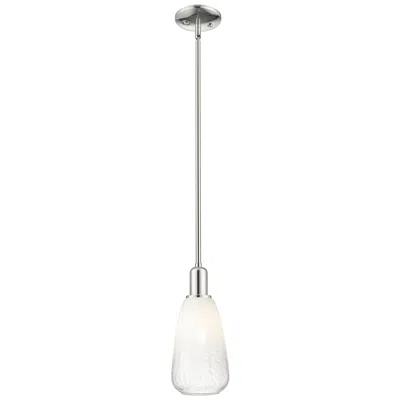 Innovations Lighting Downtown Brookhaven Almond 6"w Nickel Mini Pendant W/ Opal Shade