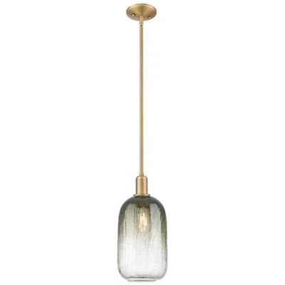 Innovations Lighting Downtown Brookhaven Cloche 7"w Brass Mini Pendant W/ Slate Shade