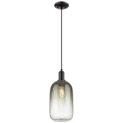 Innovations Lighting Downtown Brookhaven Cloche 7"w Cord Black Mini Pendant W/ Slate Shade