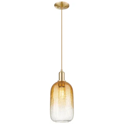 Innovations Lighting Downtown Brookhaven Cloche 7"w Cord Bronze Mini Pendant W/ Amber Shade