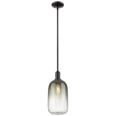 Innovations Lighting Downtown Brookhaven Cloche 7"w Stem Black Mini Pendant W/ Slate Shade