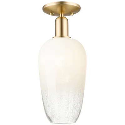 Innovations Lighting Downtown Brookhaven Flute 7"w Bronze Semi Flush Mount W/ Opal Shade