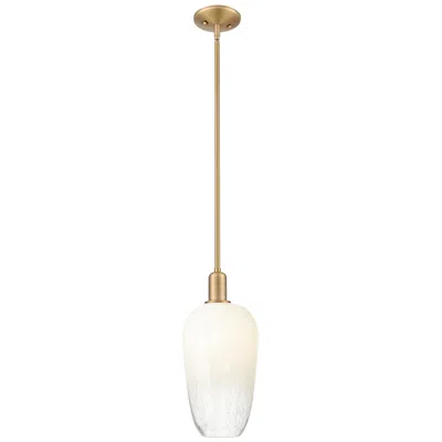Innovations Lighting Downtown Brookhaven Flute 7"w Brushed Brass Mini Pendant W/ Opal Shade