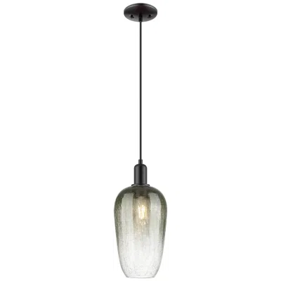 Innovations Lighting Downtown Brookhaven Flute 7"w Cord Black Mini Pendant W/ Slate Shade