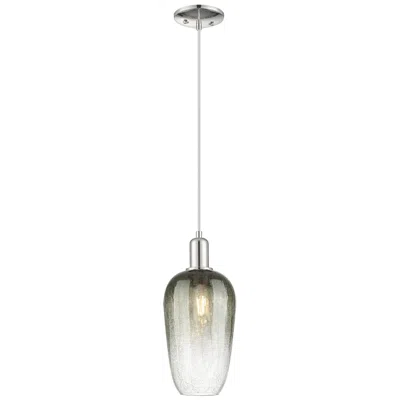 Innovations Lighting Downtown Brookhaven Flute 7"w Cord Nickel Mini Pendant W/ Slate Shade