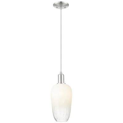 Innovations Lighting Downtown Brookhaven Flute 7"w Cord Satin Nickel Pendant W/ Opal Shade