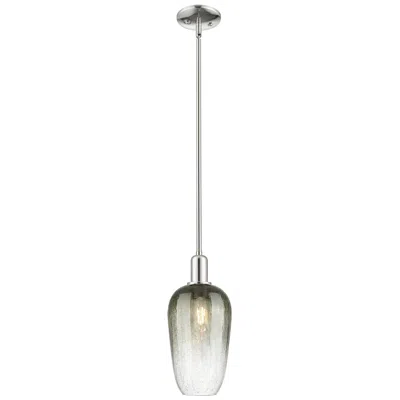 Innovations Lighting Downtown Brookhaven Flute 7"w Nickel Mini Pendant W/ Slate Shade