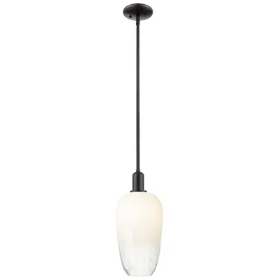 Innovations Lighting Downtown Brookhaven Flute 7"w Stem Black Mini Pendant W/ Opal Shade