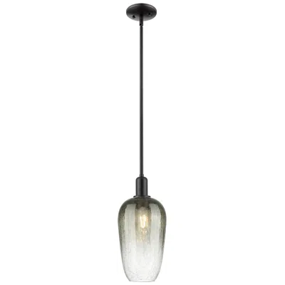 Innovations Lighting Downtown Brookhaven Flute 7"w Stem Black Mini Pendant W/ Slate Shade