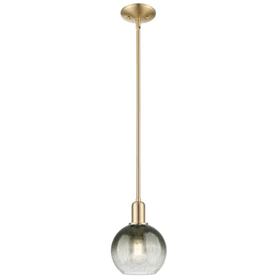 Innovations Lighting Downtown Brookhaven Globe 8"w Stem Bronze Mini Pendant W/ Slate Shade