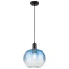 Innovations Lighting Downtown Brookhaven Sphere 10"w Cord Black Pendant W/ Sapphire Shade In Blue
