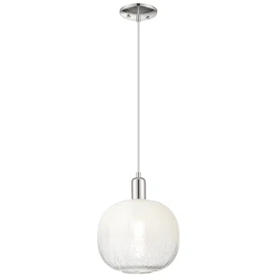 Innovations Lighting Downtown Brookhaven Sphere 10"w Cord Nickel Mini Pendant W/ Opal Shade In Silver