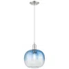 Innovations Lighting Downtown Brookhaven Sphere 10"w Cord Satin Nickel Pendant W/ Sapphire Shade In Silver