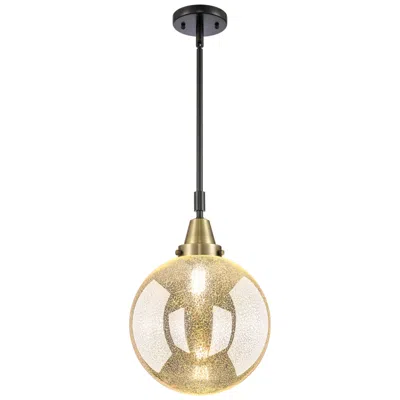 Innovations Lighting Downtown Caden Beacon 10"w Black Brass Mini Pendant W/ Mercury Shade
