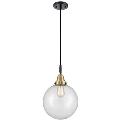 Innovations Lighting Downtown Caden Beacon 10"w Cord Black Brass Pendant W/ Clear Shade