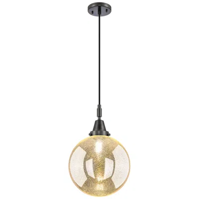 Innovations Lighting Downtown Caden Beacon 10"w Cord Black Mini Pendant W/ Mercury Shade In Gold