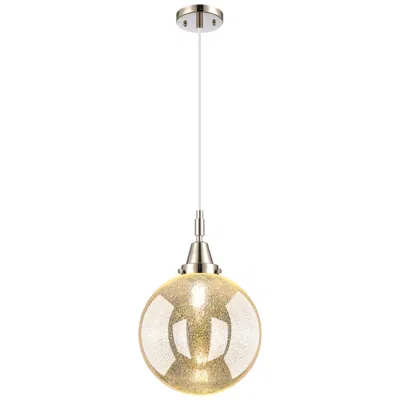 Innovations Lighting Downtown Caden Beacon 10"w Cord Nickel Mini Pendant W/ Mercury Shade In Gold