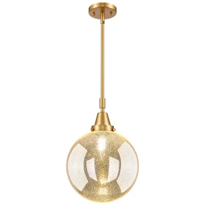 Innovations Lighting Downtown Caden Beacon 10"w Satin Gold Mini Pendant W/ Mercury Shade