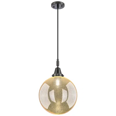 Innovations Lighting Downtown Caden Beacon 12"w Cord Black Mini Pendant W/ Mercury Shade In Multi