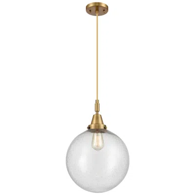 Innovations Lighting Downtown Caden Beacon 12"w Cord Brass Mini Pendant W/ Seedy Shade