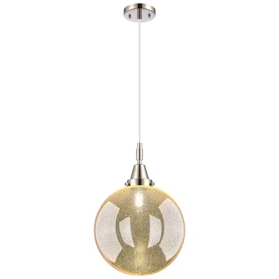 Innovations Lighting Downtown Caden Beacon 12"w Cord Nickel Mini Pendant W/ Mercury Shade In Gold