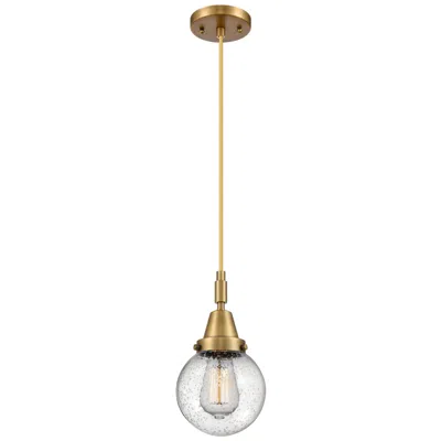 Innovations Lighting Downtown Caden Beacon 6"w Cord Brass Mini Pendant W/ Seedy Shade
