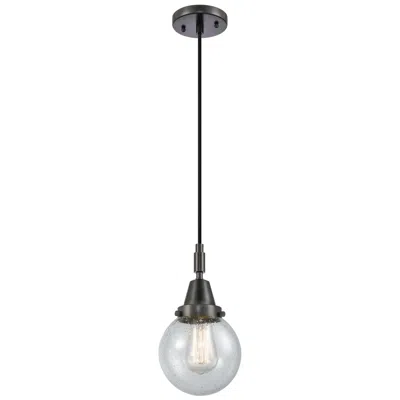 Innovations Lighting Downtown Caden Beacon 6"w Cord Matte Black Mini Pendant W/ Seedy Shade