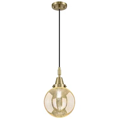 Innovations Lighting Downtown Caden Beacon 8"w Cord Antique Brass Pendant W/ Mercury Shade
