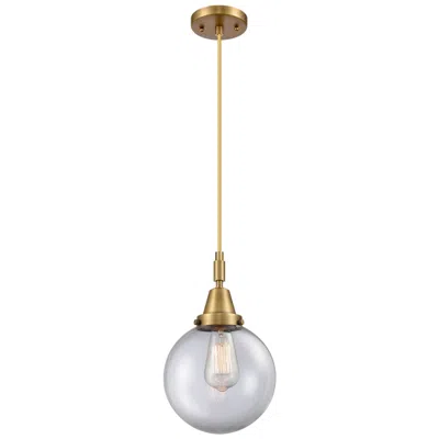 Innovations Lighting Downtown Caden Beacon 8"w Cord Brass Mini Pendant W/ Clear Shade