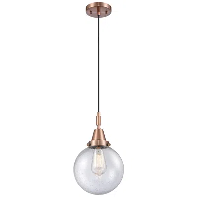 Innovations Lighting Downtown Caden Beacon 8"w Cord Copper Mini Pendant W/ Seedy Shade
