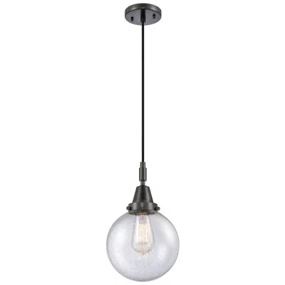Innovations Lighting Downtown Caden Beacon 8"w Cord Matte Black Mini Pendant W/ Seedy Shade