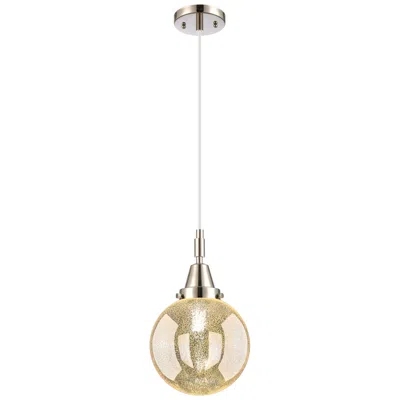 Innovations Lighting Downtown Caden Beacon 8"w Cord Nickel Mini Pendant W/ Mercury Shade In Gold