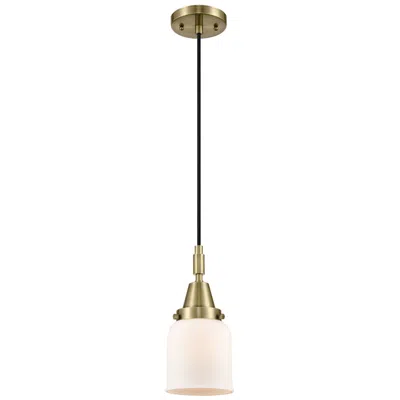 Innovations Lighting Downtown Caden Bell 5"w Cord Antique Brass Mini Pendant W/ White Shade