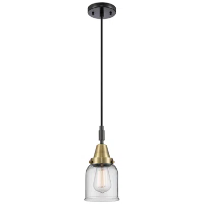 Innovations Lighting Downtown Caden Bell 5"w Cord Black Brass Mini Pendant W/ Clear Shade