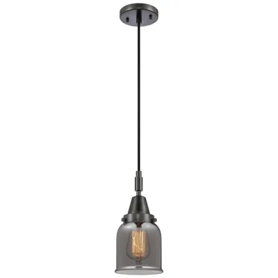 Innovations Lighting Downtown Caden Bell 5"w Cord Black Mini Pendant W/ Light Smoke Shade
