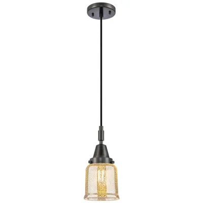 Innovations Lighting Downtown Caden Bell 5"w Cord Black Mini Pendant W/ Mercury Shade In Multi