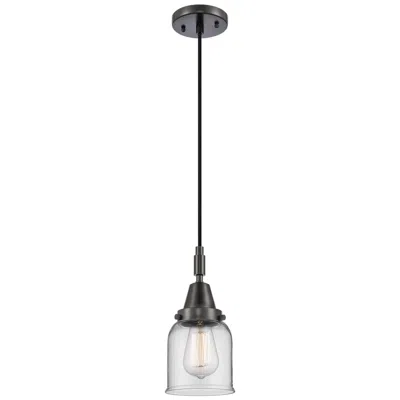 Innovations Lighting Downtown Caden Bell 5"w Cord Matte Black Mini Pendant W/ Clear Shade