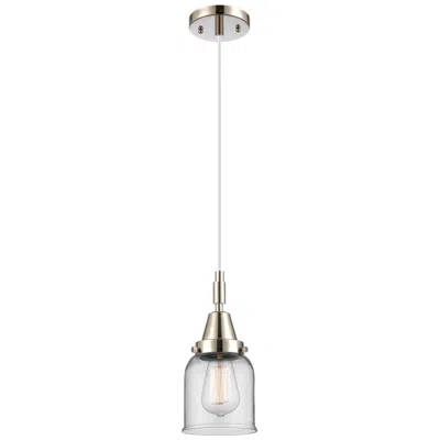 Innovations Lighting Downtown Caden Bell 5"w Cord Nickel Mini Pendant W/ Clear Shade In Silver