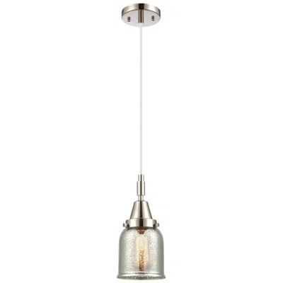 Innovations Lighting Downtown Caden Bell 5"w Cord Nickel Mini Pendant W/ Mercury Shade In Silver