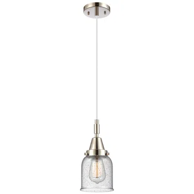 Innovations Lighting Downtown Caden Bell 5"w Cord Nickel Mini Pendant W/ Seedy Shade In Silver