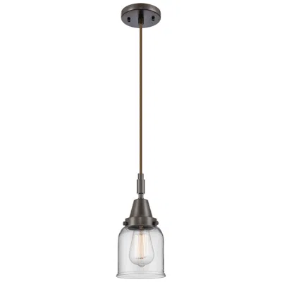 Innovations Lighting Downtown Caden Bell 5"w Cord Oiled Bronze Mini Pendant W/ Clear Shade