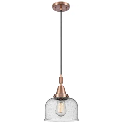 Innovations Lighting Downtown Caden Bell 8"w Cord Copper Mini Pendant W/ Seedy Shade