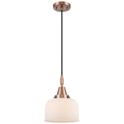 Innovations Lighting Downtown Caden Bell 8"w Cord Copper Mini Pendant W/ White Shade