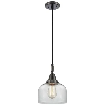 Innovations Lighting Downtown Caden Bell 8"w Cord Matte Black Mini Pendant W/ Clear Shade In Multi